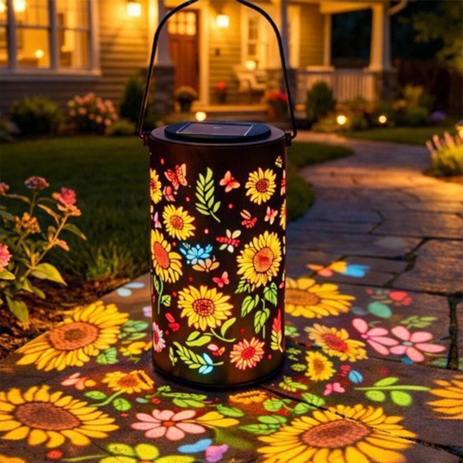 Outdoor Lighting Pathway - Lanterna Solare a Forma di Girasole,