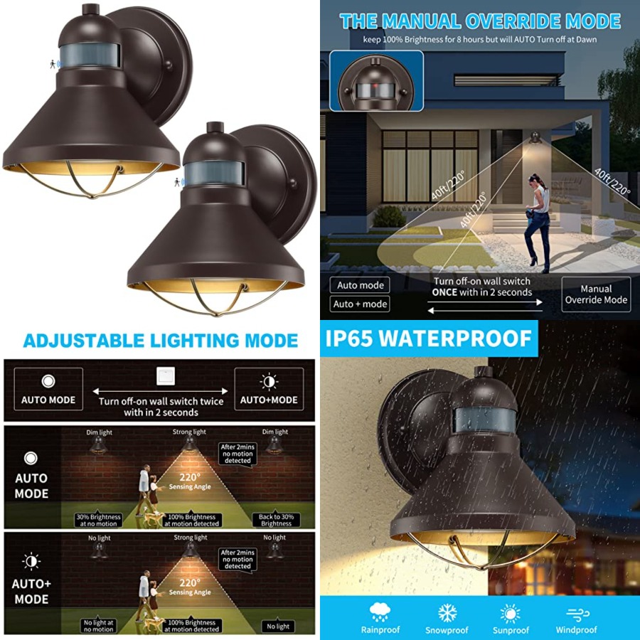 Lighting Fixture Outdoor - Set di 2 Applique LED da