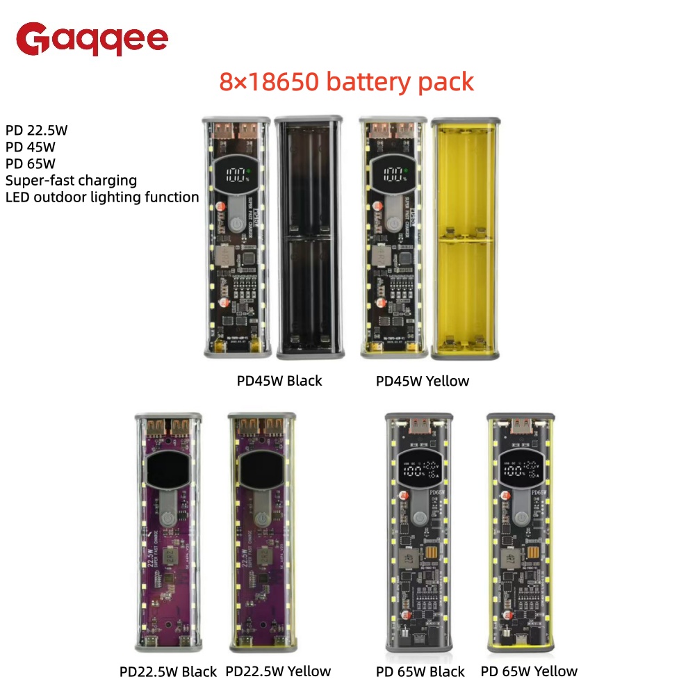 Outdoor Lighting Battery Operated - Contenitore per 8 batterie 18650, ricarica