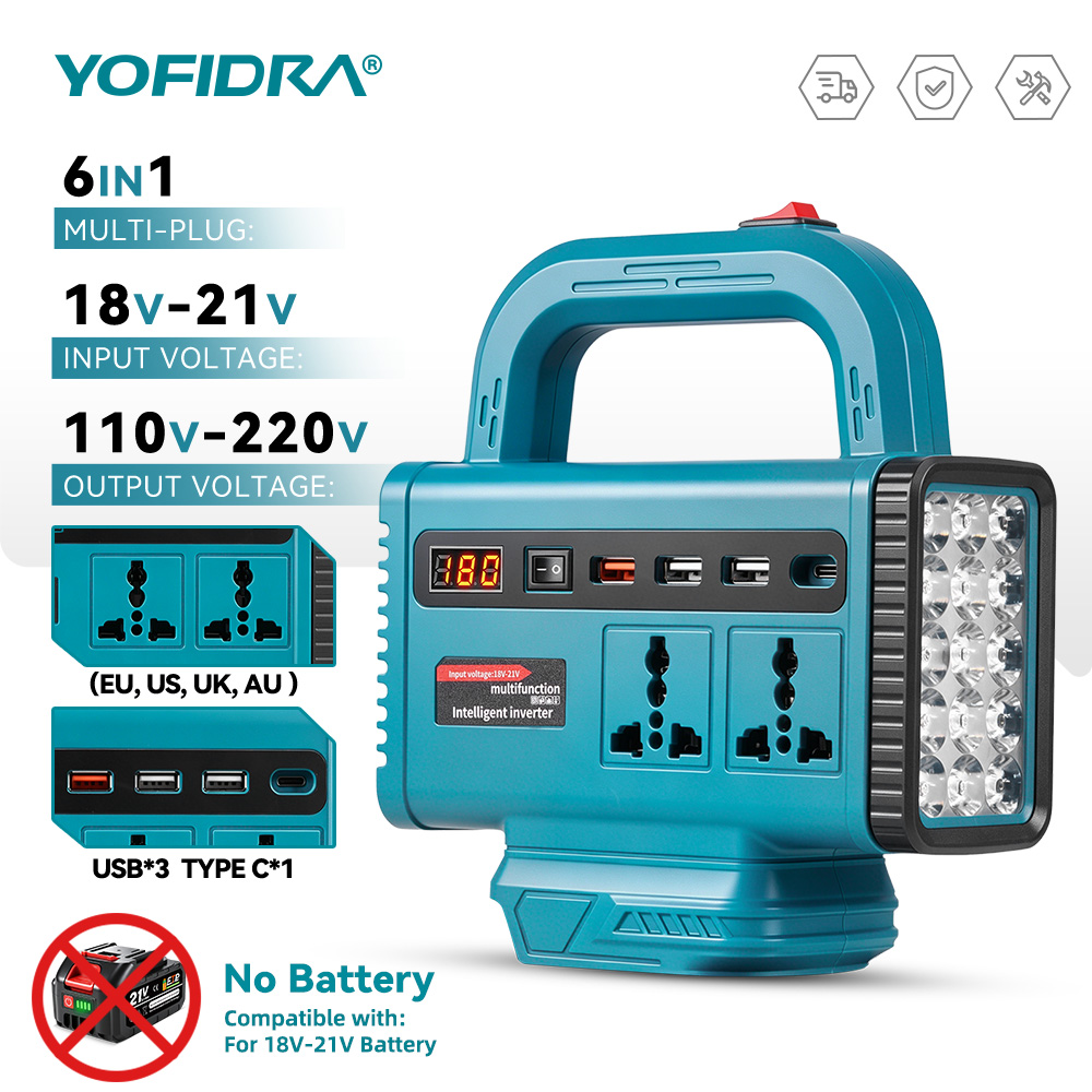 Outdoor Lighting Battery Operated - Inverter di potenza portatile YOFIDRA 220V,
