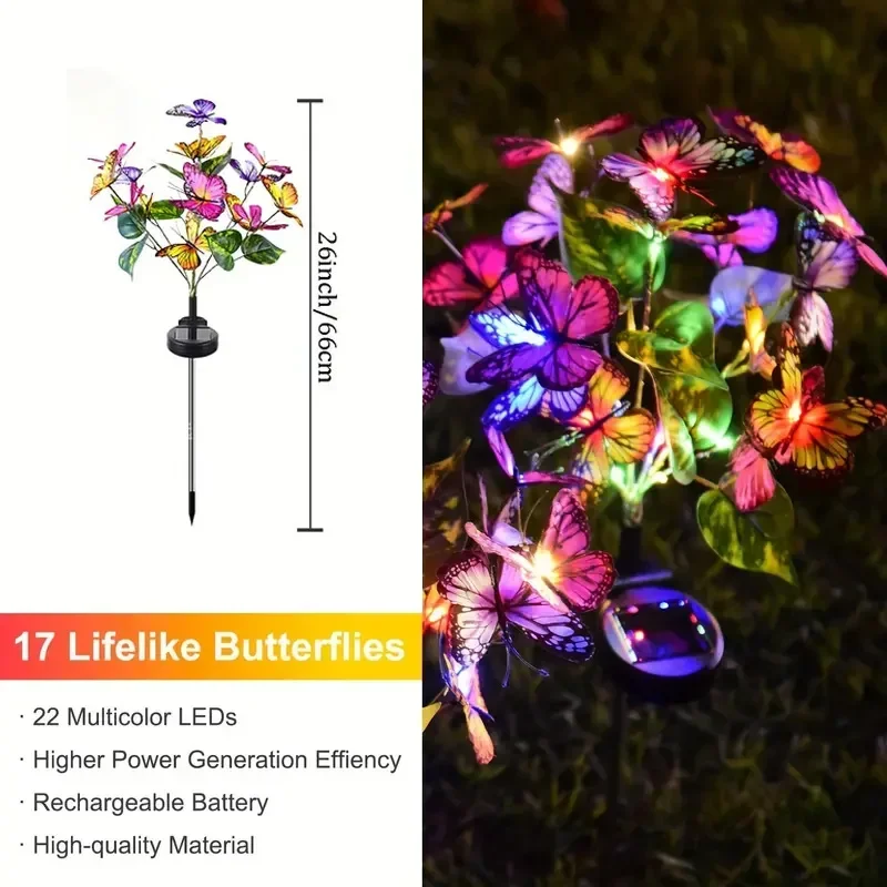 Luci da giardino a farfalla a  - Outdoor Lighting Solar Panel recensione e prezzo