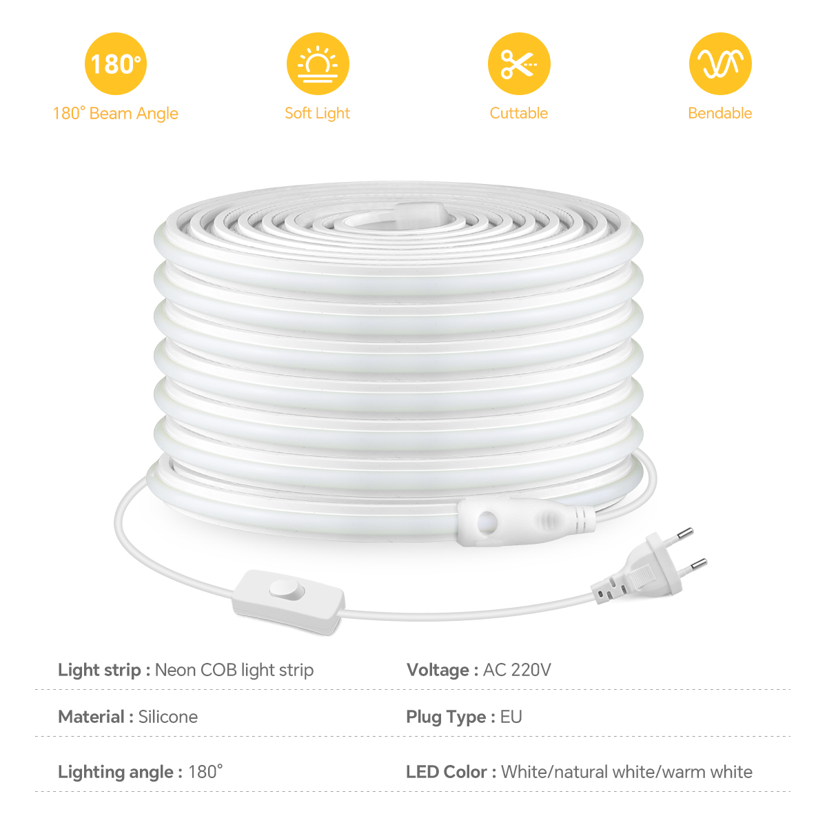 Striscia LED COB 220V Striscia - Outdoor Lighting Switch recensione e prezzo