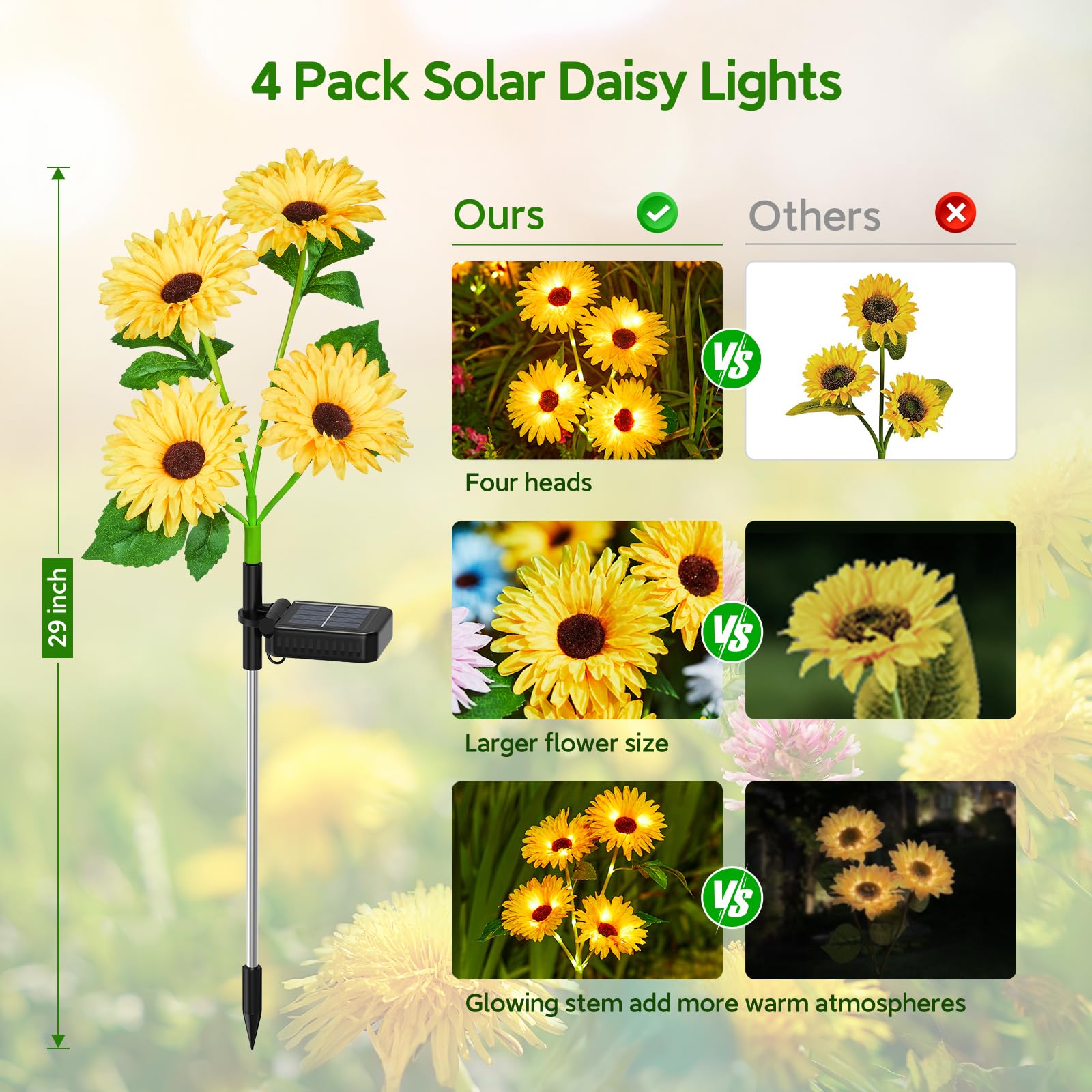 Luci solari da giardino per es - Outdoor Lighting Pathway recensione e prezzo