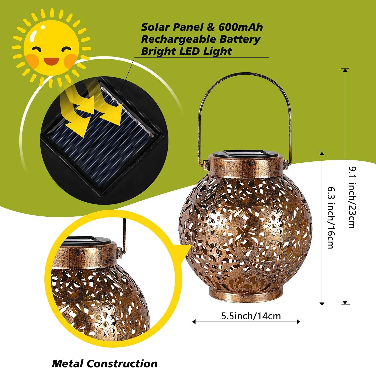 1-6 Lanterne Solari Marocchine - Outdoor Lighting Solar Panel recensione e prezzo